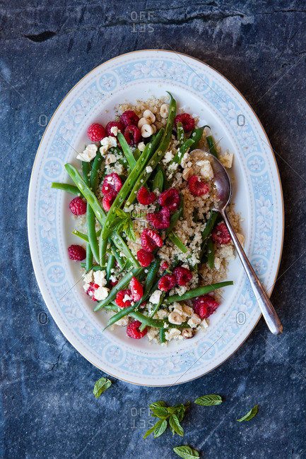 Raspberry quinoa salad