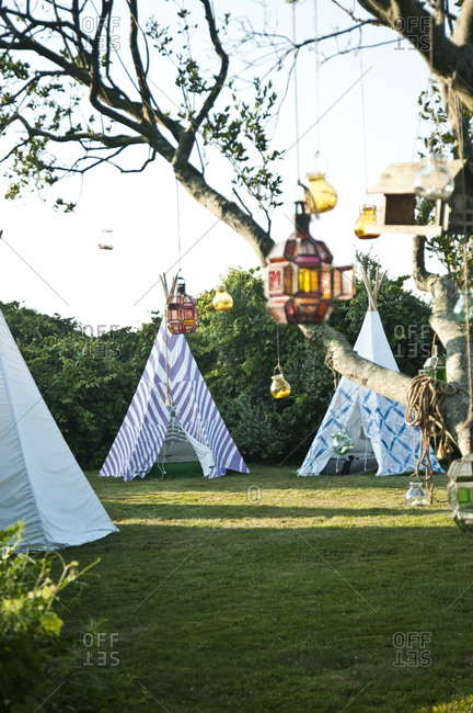 Tipis and hanging lamps