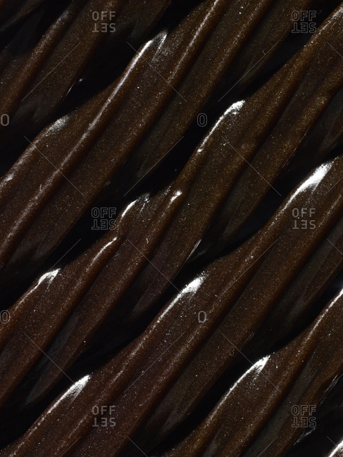 Close up of black licorice candy ropes