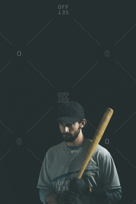 Baseball player with a baseball bat