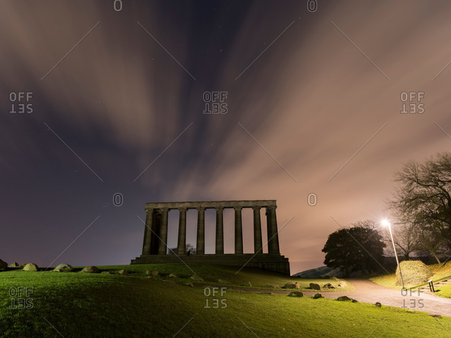 The National Monument on top of Calton Hill in Edinburgh, Scotland