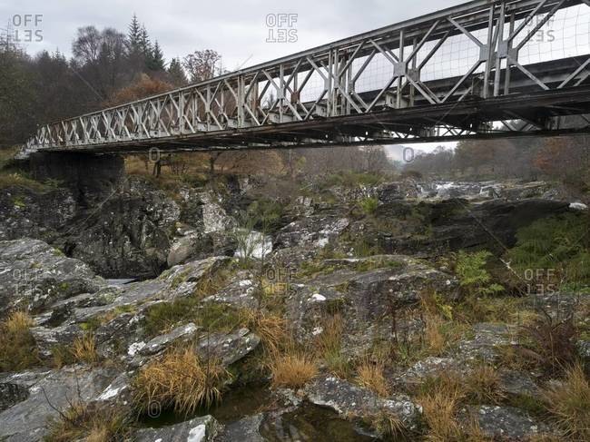 Small bridge over the Orchy River in Scotland