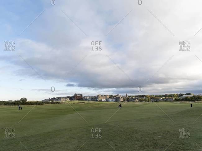 Golfers at St. Andrews golf course in St Andrews, Fife, Scotland
