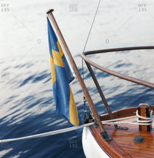 Swedish flag at boats end