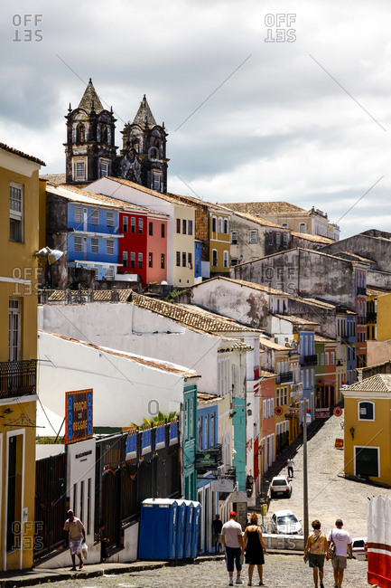 Colonial architecture and cobbled streets of Largo de Pelourinho
