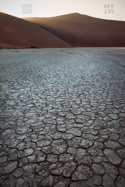 Cracked earth desert in Namibia