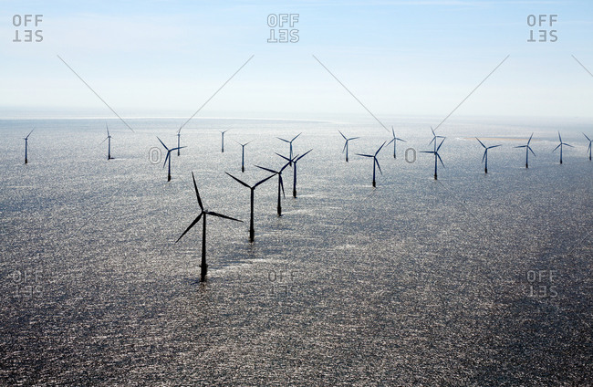 Scroby Sands wind farm in the North Sea, England