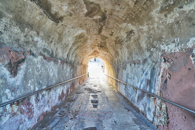 Tunnel passage in Castillo de San Cristobal in San Juan, Puerto Rico