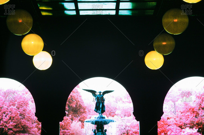 Infrared shot of the angel at Bethesda fountain
