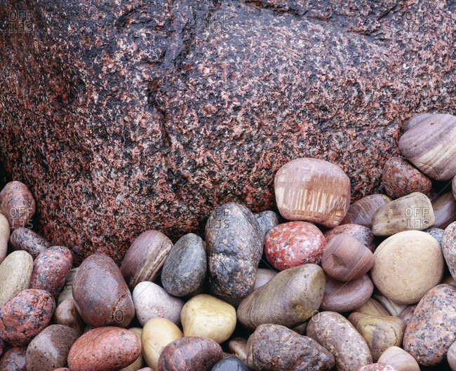 Variety of rocks and stones, close-up