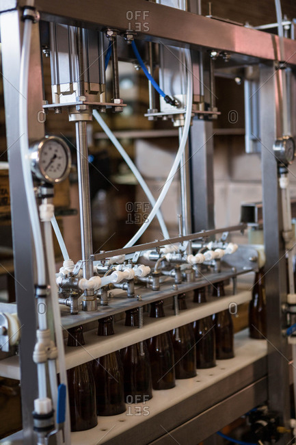 Machinery for bottling beer found in microbrewery factory