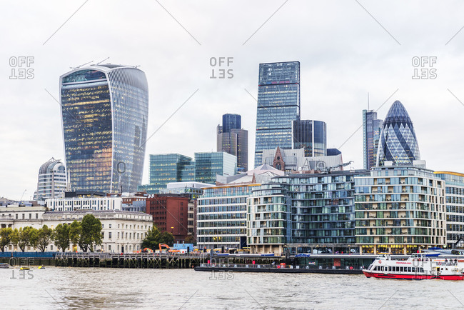Buildings along the London skyline, London, United Kingdom