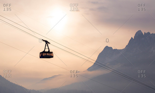 Cableway to mountains in Italy