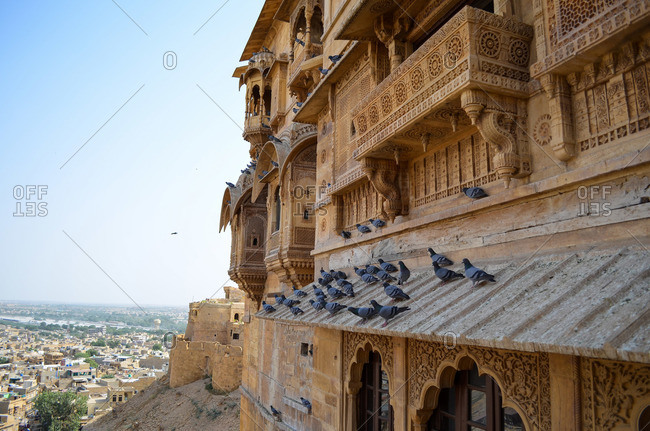 Birds on historic Indian fort