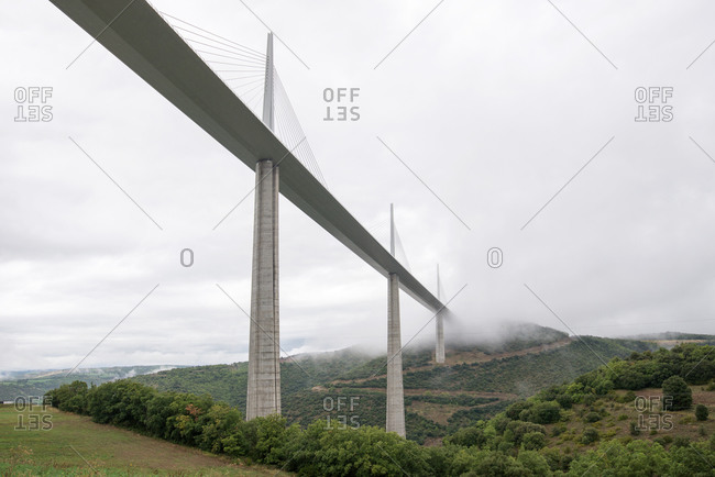 Millau Viaduct Bridge over the Tarn River valley in southern France