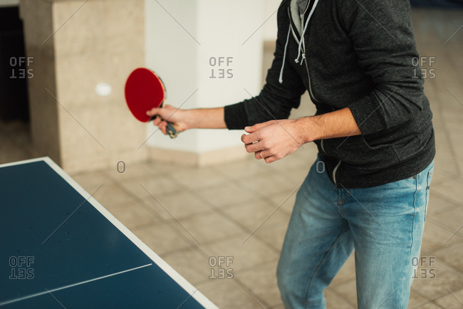 Man playing ping pong