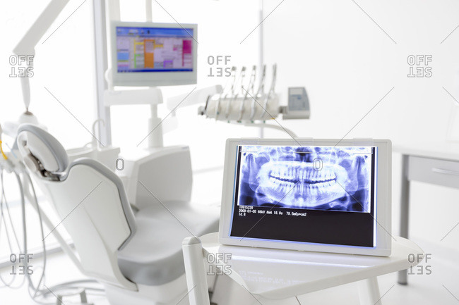 Dental clinic, empty dental surgery, x-ray image