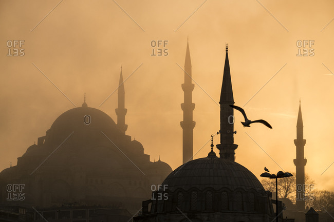 Hagia Sofia silhouetted, Istanbul, Turkey