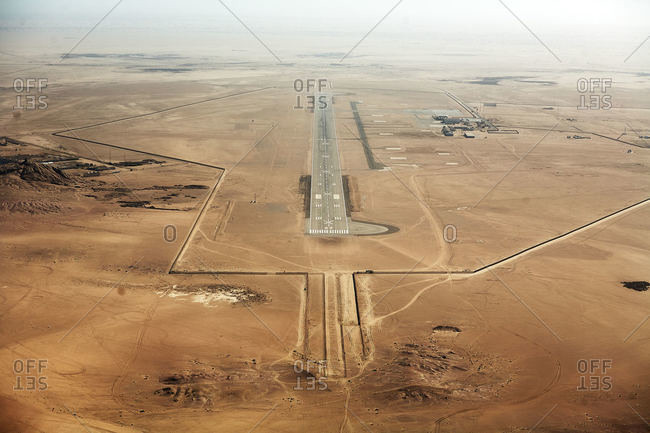 Airport runway in Namibian desert