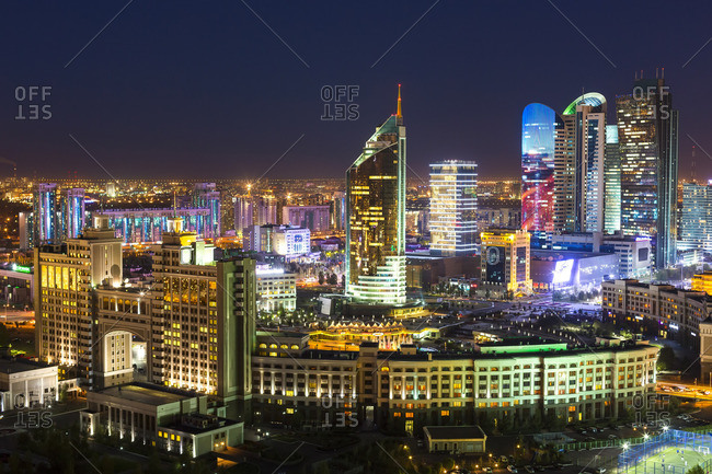 Central Asia, Kazakhstan, Astana, the city center and central business district