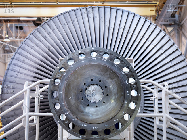 Detail of steam low pressure steam turbine under repair