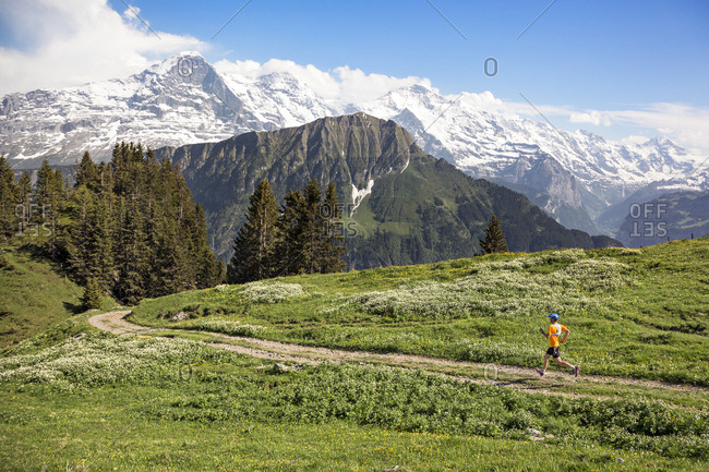 Trail running in the Swiss Alps