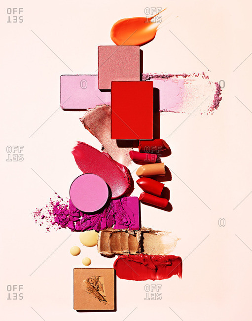 Lipstick and powder makeup
