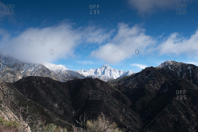 Snowy peaks in the San Gabriel Mountains
