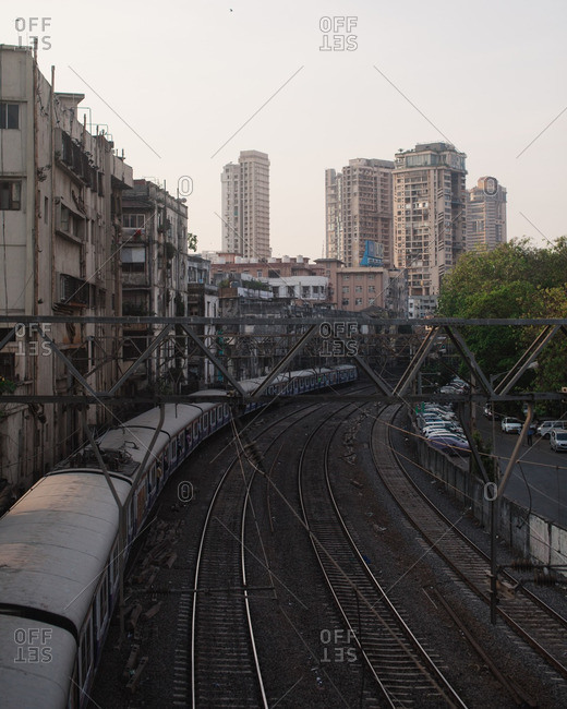 Train tracks in Indian city