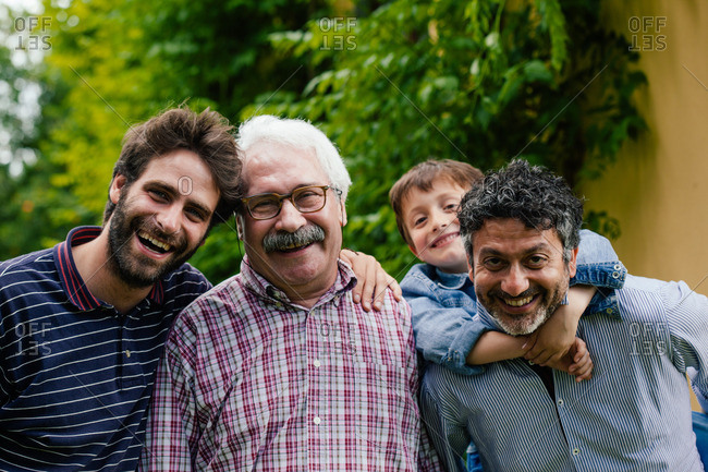 Three generations of male family together