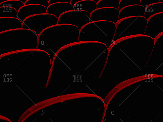 Empty retro cinema seats