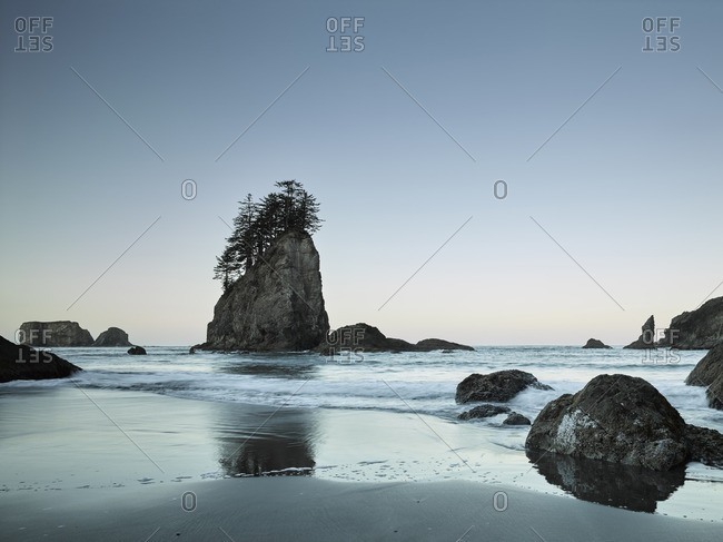 View of Beach , Rock Islands and Pacific Ocean in the early morning