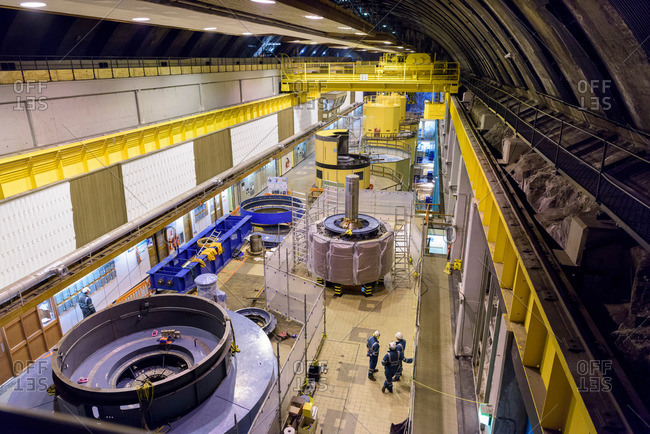 Overview of generator hall in hydroelectric power station