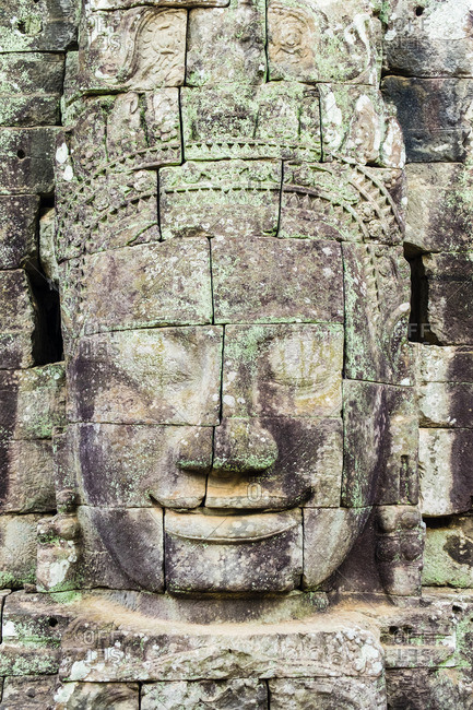 Carved stone faces at Prasat Bayon temple ruins, Angkor Thom, UNESCO World Heritage Site, Siem Reap Province, Cambodia, Indochina, Southeast Asia, Asia