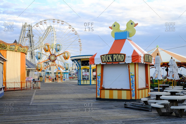 Wildwood, New Jersey, USA - October 23, 2013: A closed seaside amusement park