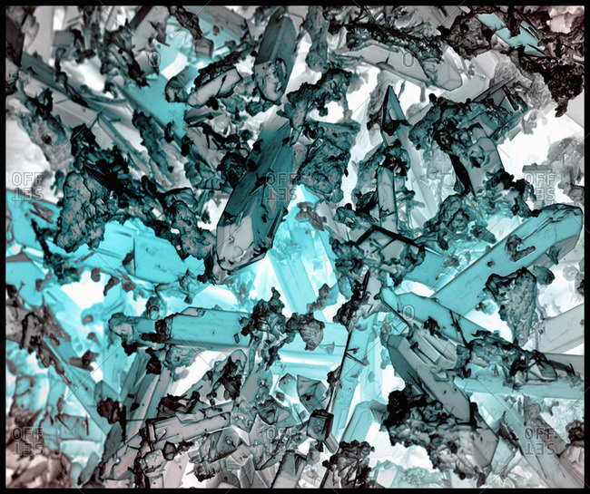 Indicolite corrosion crystals, inverted, SEM