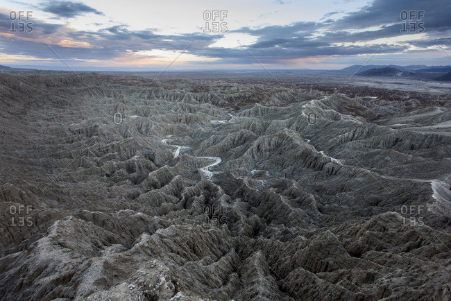 Badlands seen from Fonts Point in the Anza Borrego Desert State Park in California