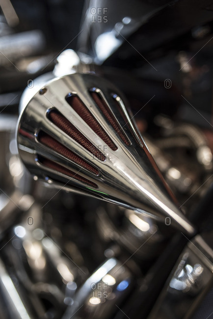 Close-up of motorbike brake pedal