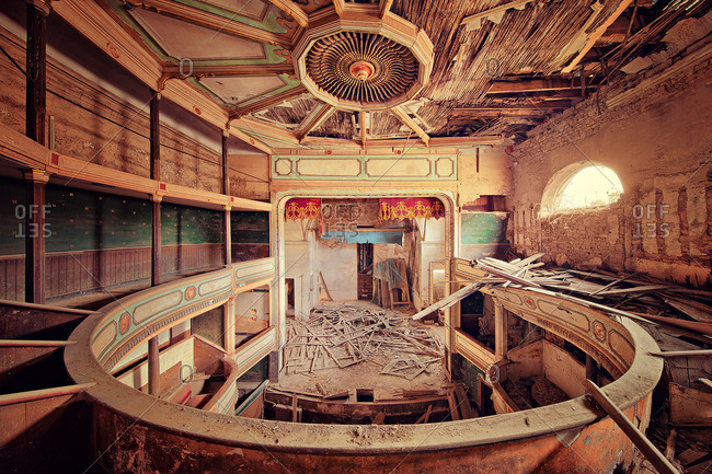 Interior of an abandoned theater