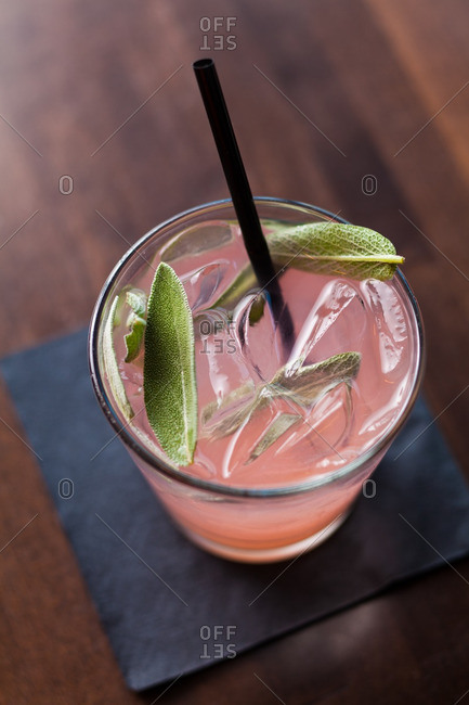 Sage and grapefruit splash cocktail