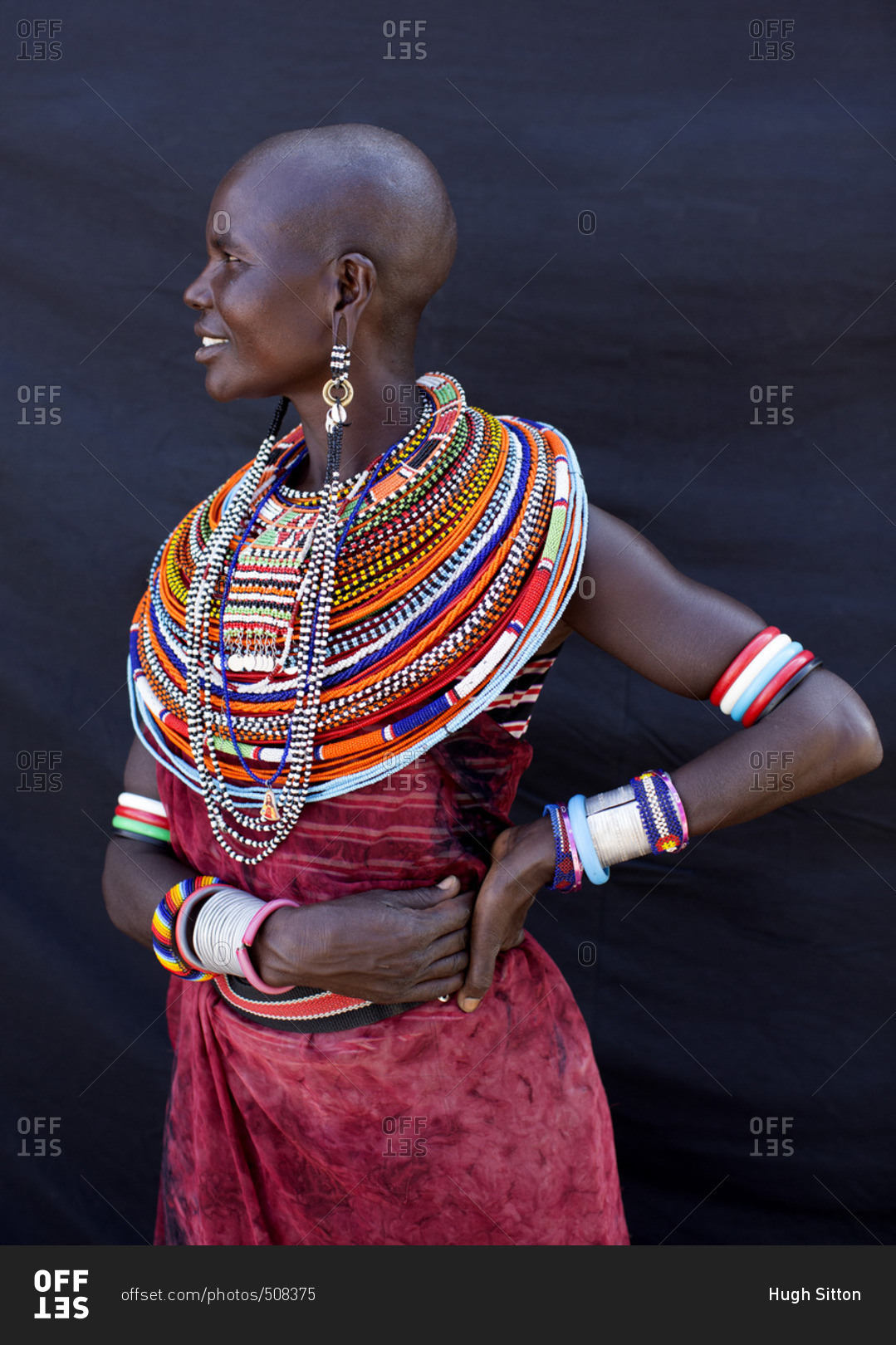 Side View Portrait Of Woman From Samburu Tribe Kenya Stock Photo Offset