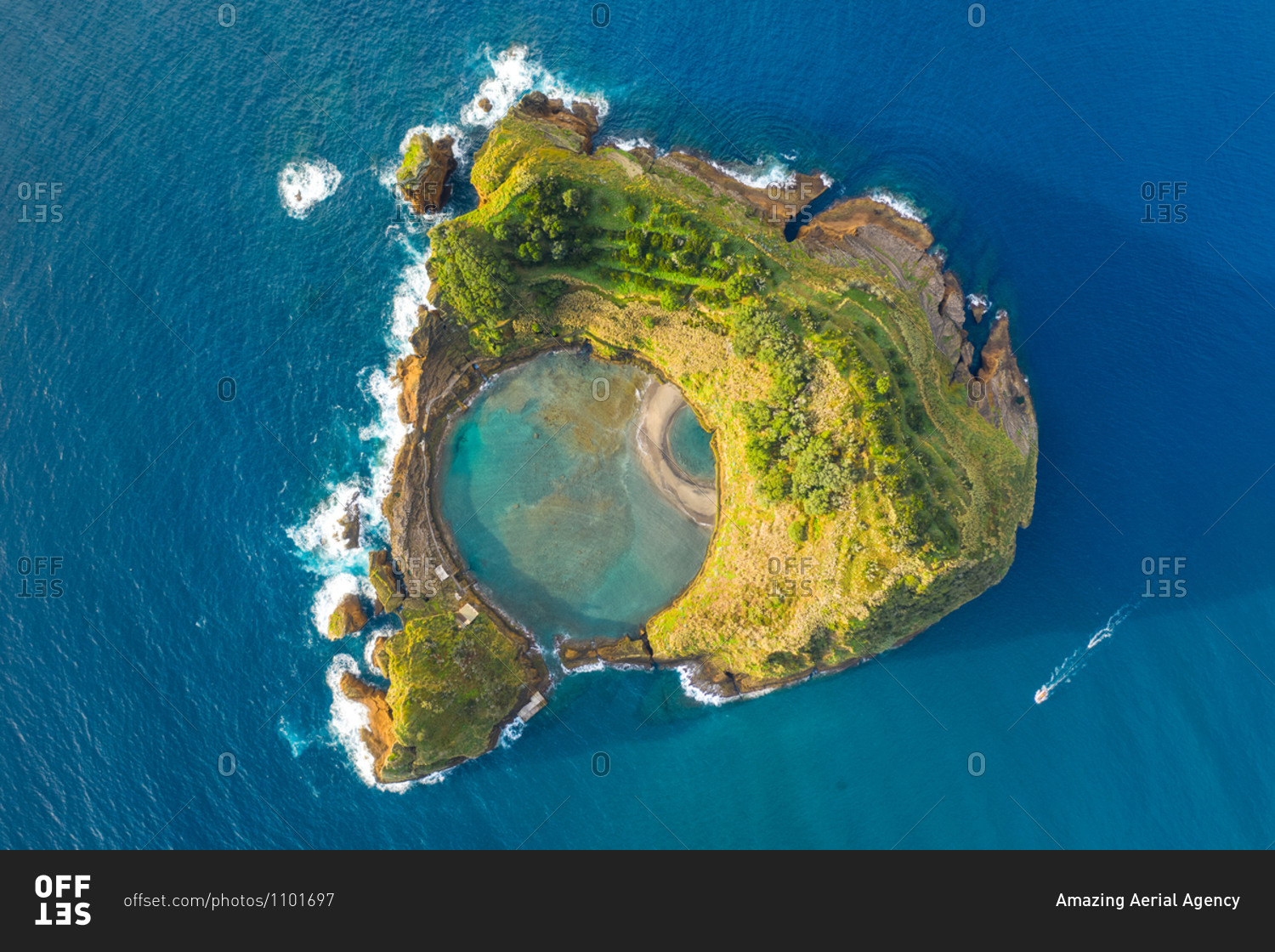 Aerial View Of The Vila Franca Do Campo In The Azores Archipelagos Sao Miguel Island Portugal