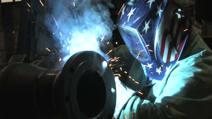 Man Welding, Close Up 1