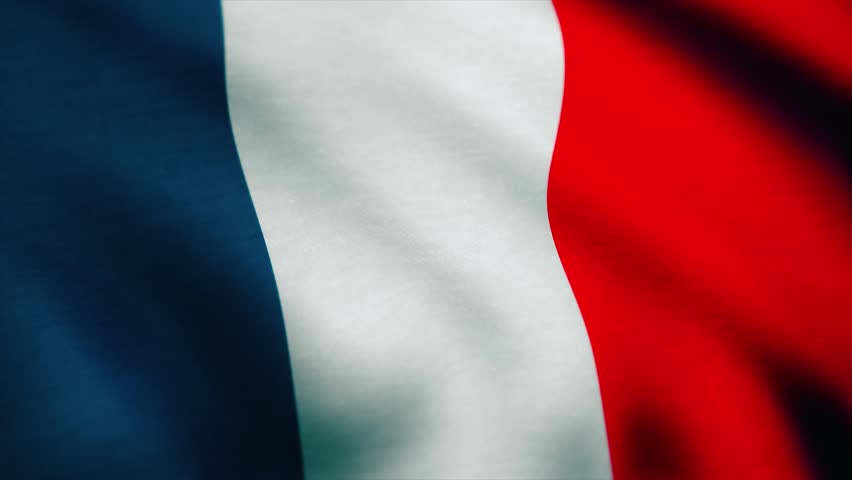 France Flag Looping Waving Beautiful Finish Stock Footage Video 100