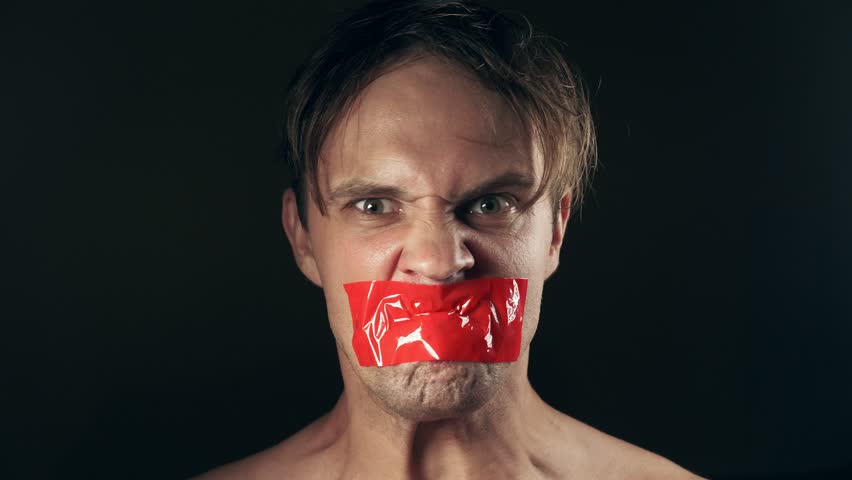 Taped mouth