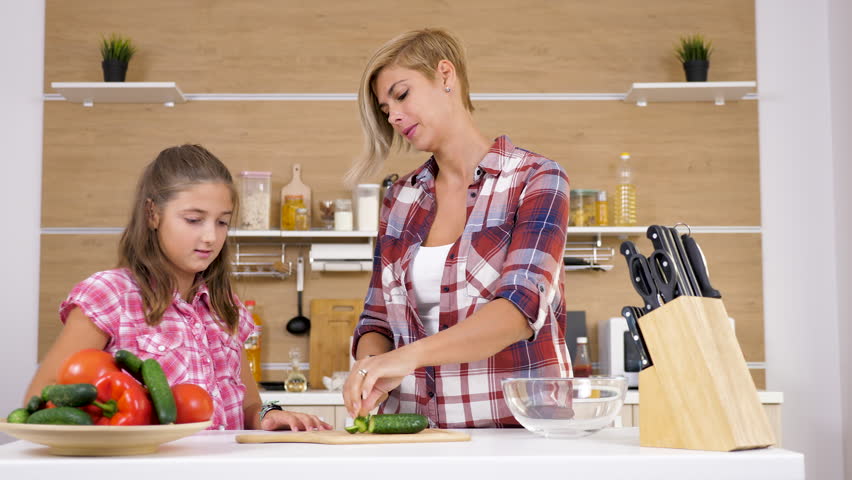 Helping mom kitchen