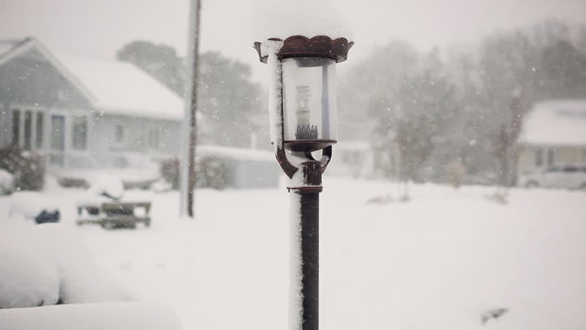 A town lamp in a blizzard