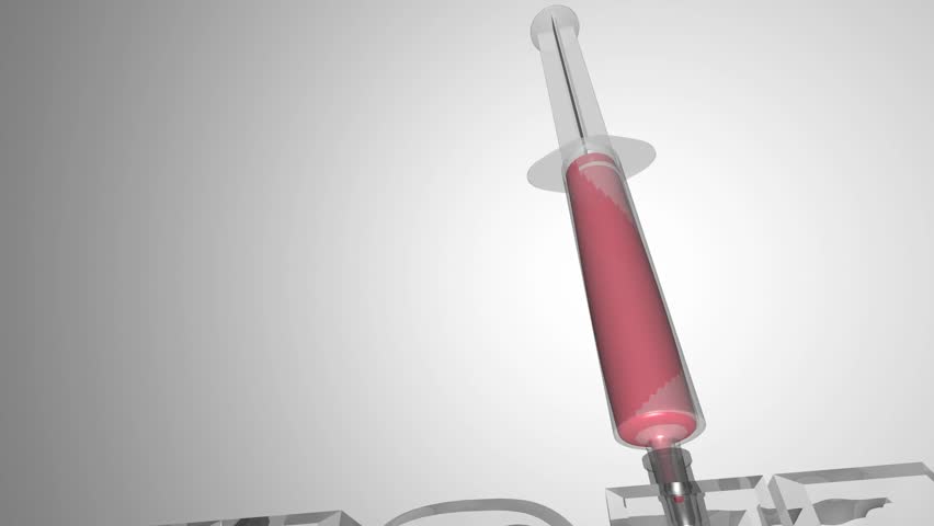 High definition animation of the word BUSINESS being injected with new blood.