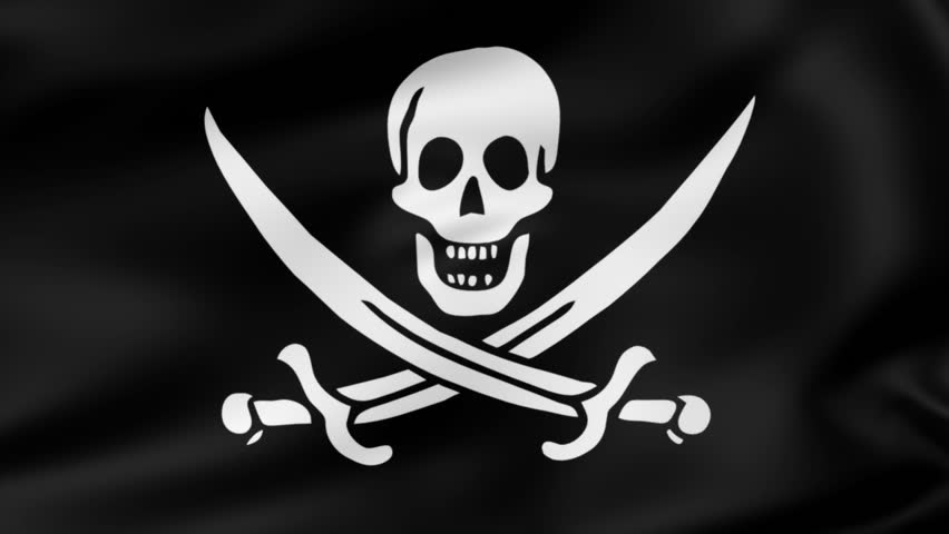 animated pirate flag - seamless loop