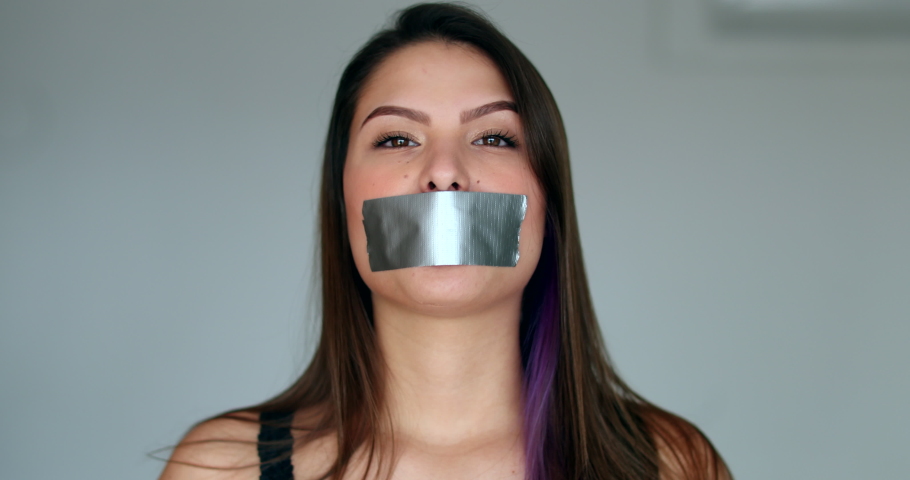 Taped mouth